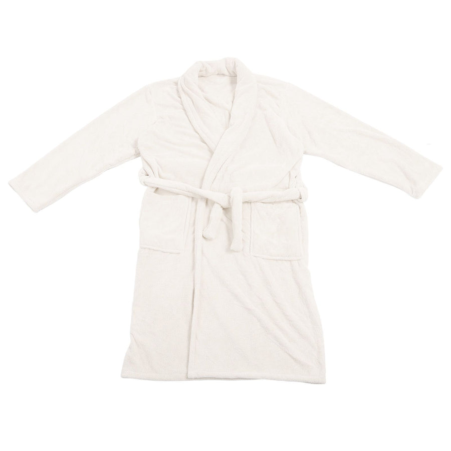 Bathrobe Coral Velvet Thicken Soft Water Absorbent Warm Belt Design Couple Bathrobe for Home Hotel Milky White
