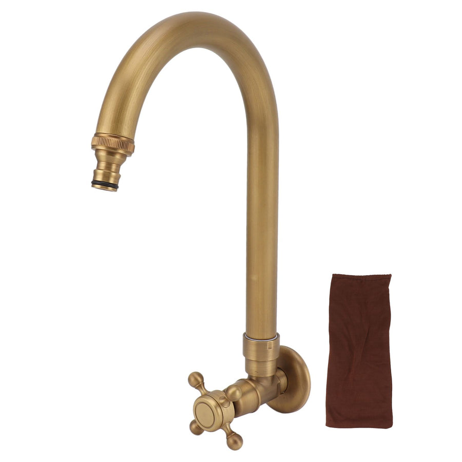 Garden Outdoor Faucet Antique In Wall Frost Crack Prevention 360 Degree Rotation Single Cold Water Faucet Tap Thin Mouth