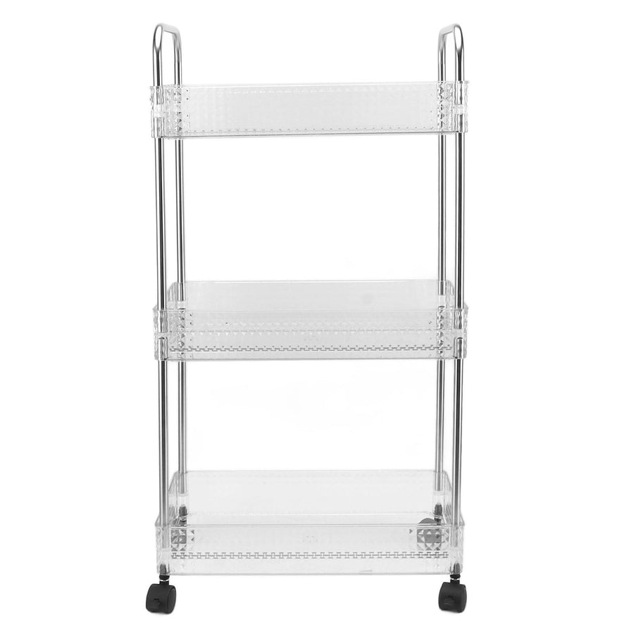 Kitchen Storage Rack Multifunctional 3 Tier Mobile Storage Cart for Bathroom Laundry Room Narrow Places S