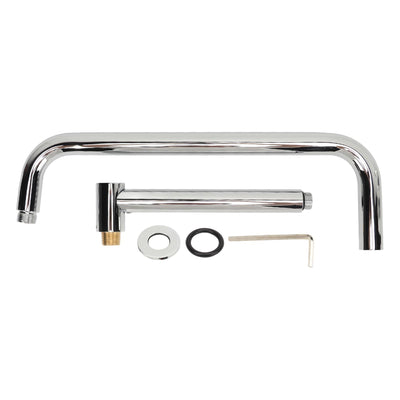Shower Head Extension with Flange S Shape Shower Arm Wall Mount Rotatable Stainless Steel Shower Pipe for Bathroom Electroplate