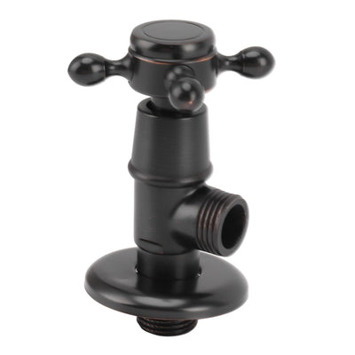Solid Brass Angle Stop Valve Retro Thickened Cold Hot Triangle Valve Explosion Proof Water Shut Off Valve Black