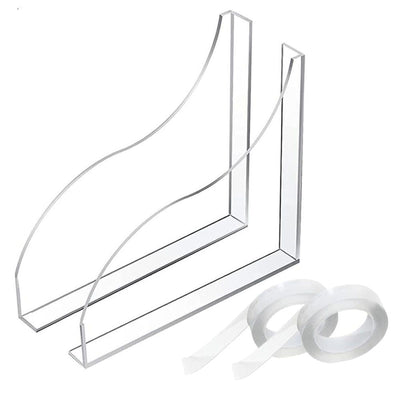 2 Pcs Bathtub Splashing Guard Acrylic Shower Tub Corner Water Blocking Plate for Bathroom Kitchen Sink