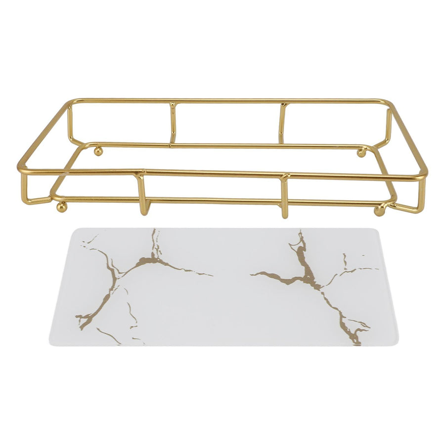 Bathroom Vanity Tray Modern Stylish Anti Slip Kitchen Sink Countertop Storage Organizer S White