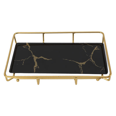 Bathroom Vanity Tray Modern Stylish Anti Slip Kitchen Sink Countertop Storage Organizer L Black