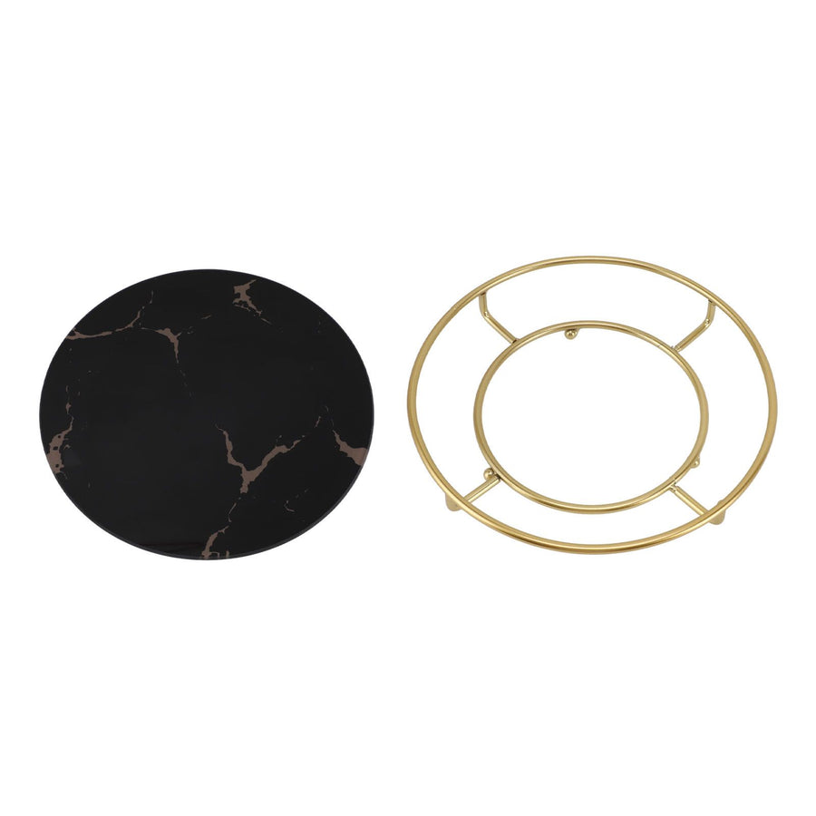 Bathroom Tray Skid Resistant Bathroom Vanity Tray Stylish Elegant Countertop Organizer Tray for Cosmetics Jewelry Black Round