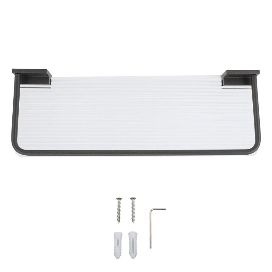 Floating Shelf Space Aluminum Acrylic Wall Mounted Decorative Storage Shelf for Kitchen Bathroom Living Room Bedroom Black
