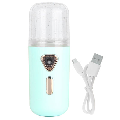 30ml Mini Facial Humidifier Portable Nano Atomization USB Charging Face Mist SprayerGreen