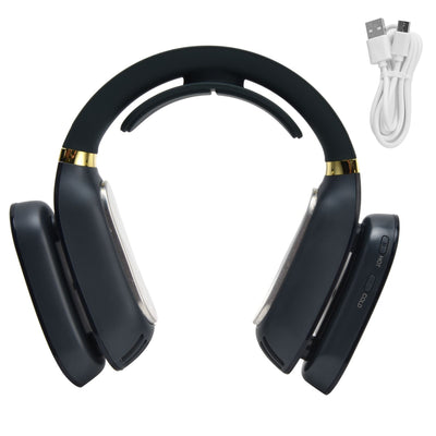 LED Neck Fan Hands Free Bladeless Fan with Heating and Cooling Function Low Noise Dual 3 Speeds for Traveling Hiking StudyBlue