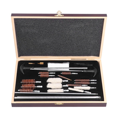 Gun Cleaning Kits Prevent Scratches Easily Storage Electrical Maintenance Cleaning Brush for AutomobileGK06 Aluminum Rod Wooden Box Set 24 Woolly