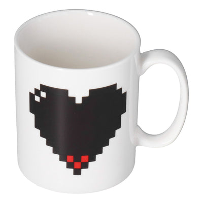 Ceramic Cup Heart Pattern Heat Sensitive Changing Color Mug for Home Office Restaurant Bar Use