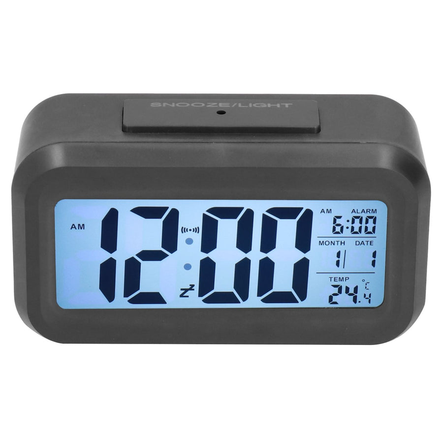 Digital Alarm Clock LED Large Display Electronic Night Light Snooze Function Alarm Clock for Bedroom Home OfficeBlack