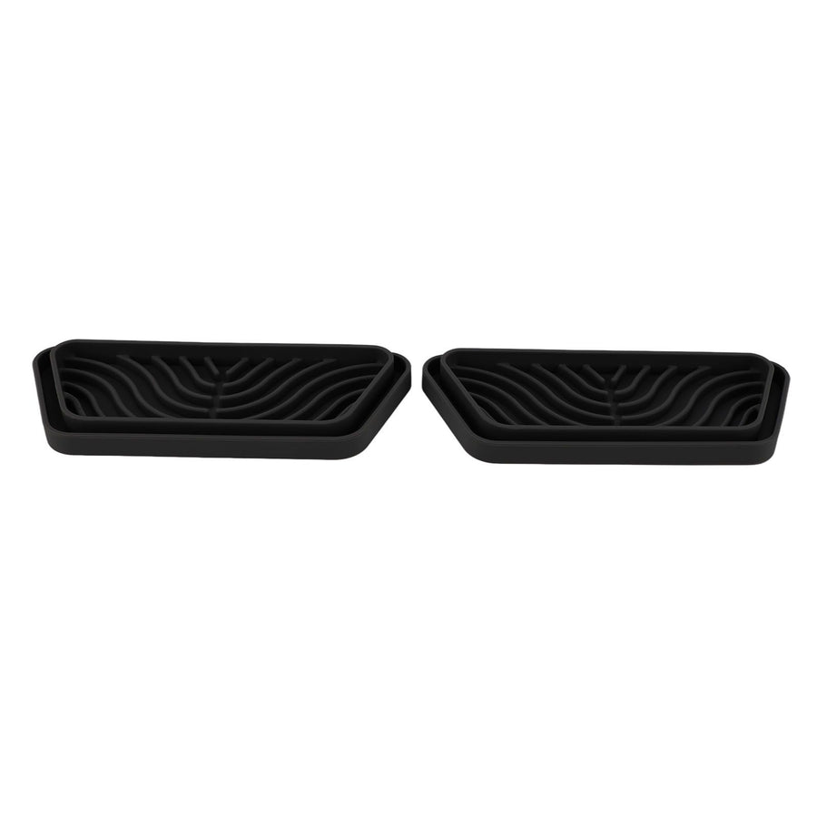 2Pcs Refrigerator Water Drip Tray Catcher Trapezoidal Silicone Refrigerator Drip Tray Catcher for GE for Samsung Black