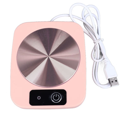 Coffee Warmer Smart Constant Temperature USB Powered Portable Mug Warmer for Office Travel Home Pink