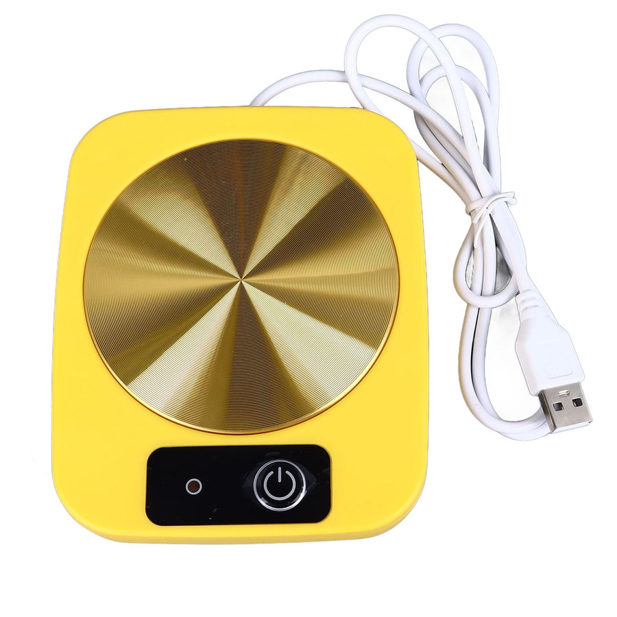Coffee Warmer Smart Constant Temperature USB Powered Portable Mug Warmer for Office Travel Home Yellow