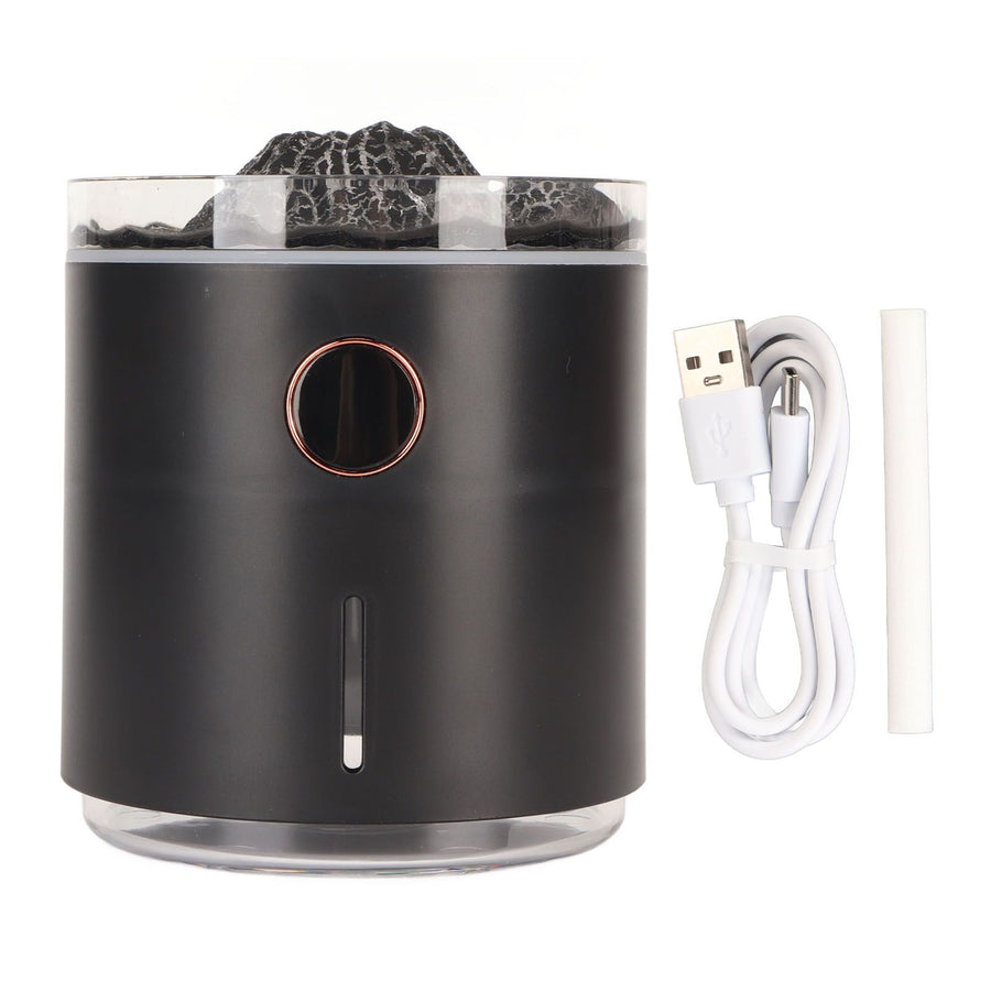 Aromatherapy Mist Diffuser Intelligent Multifunctional Timing Atomizing Flame Humidifier for Bedroom Living Room White
