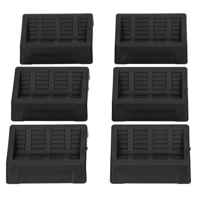6PCS Furniture Cups Bed Stoppers Rubber Caster Cups Furniture Coasters for Bed Chair Cabinet Sofa Closet Black