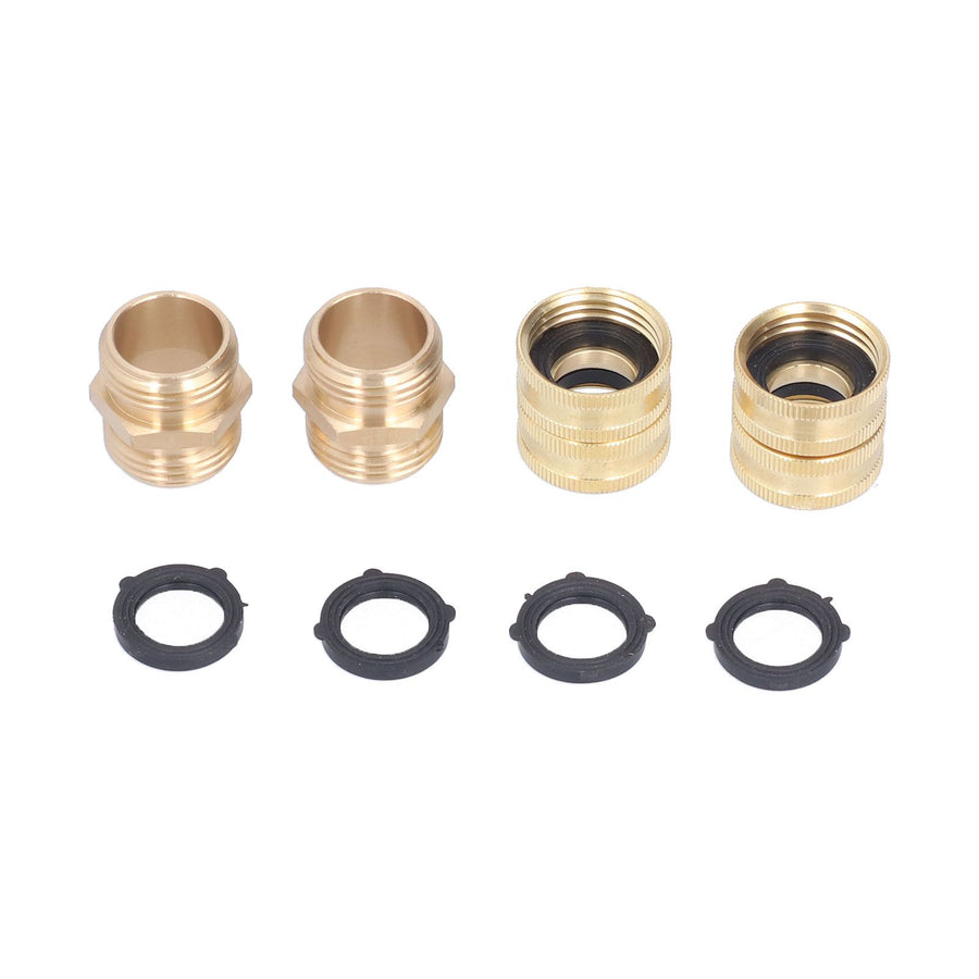 2Pairs 3/4in Brass Hose Adapter 2 Way Hose Adapter Durable and Convenient for Garden and Washing Machine