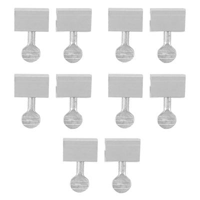 10pcs Sliding Window Security Lock Security Door Stopper Safety Lock Drill Free Install Anti Theft Limit Round Handle Silver