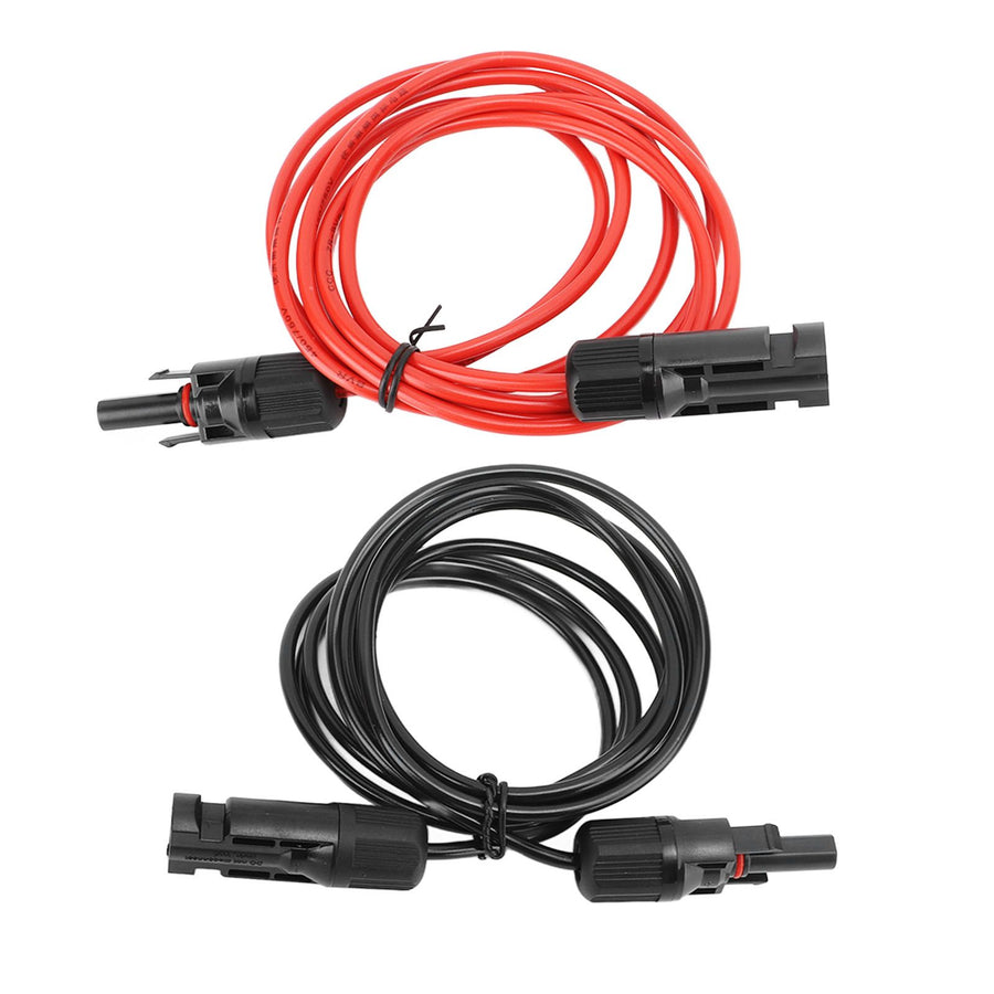 2m 6.6ft 12AWG Solar Panel Extension Cable Wire with Female and Male Connector Red Black 2.5mm²