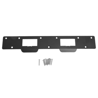 Door Strike Plate Double Holes Steel Reinforced Strong Easy Install Security Stike for 5‑1/2in to 6in Hole Center Distance Black