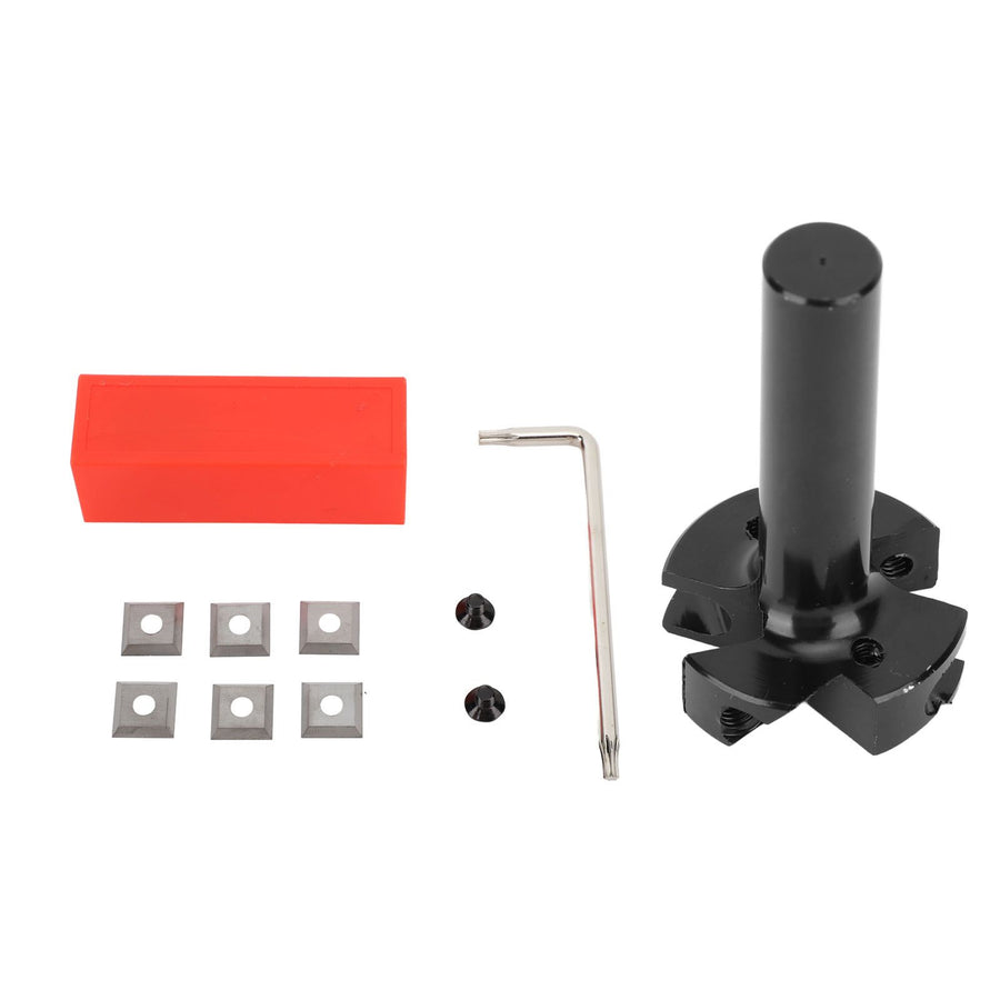 Slab Flattening Router Bit Insert Detachable Cemented Carbide 1/2in Shank 4 Blade Planing Bit for Woodworking
