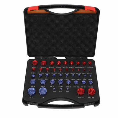 44pcs Nut and Bolt Thread Checker Red Blue Nut and Bolt Size Gauge Inch Metric Nut and Bolt Identifier Gauge Set