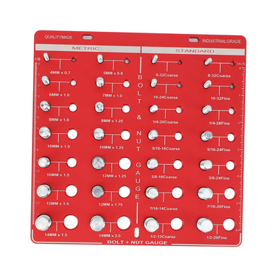 28 Hole Bolt Nut Identifier Gauge Metric Aluminum Alloy Nut Bolt Thread Checker for DIY Buffs