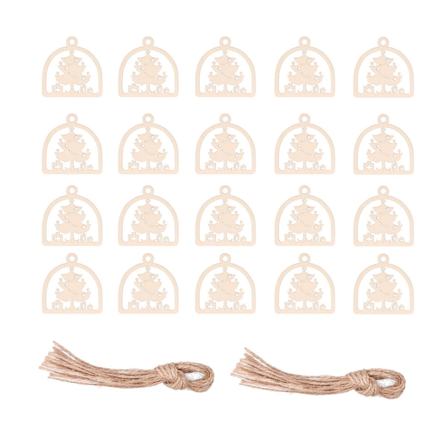 2Set Boxwood Hollow Tree Hanging Ornaments Small Decorative Handcraft for Festival Decoration