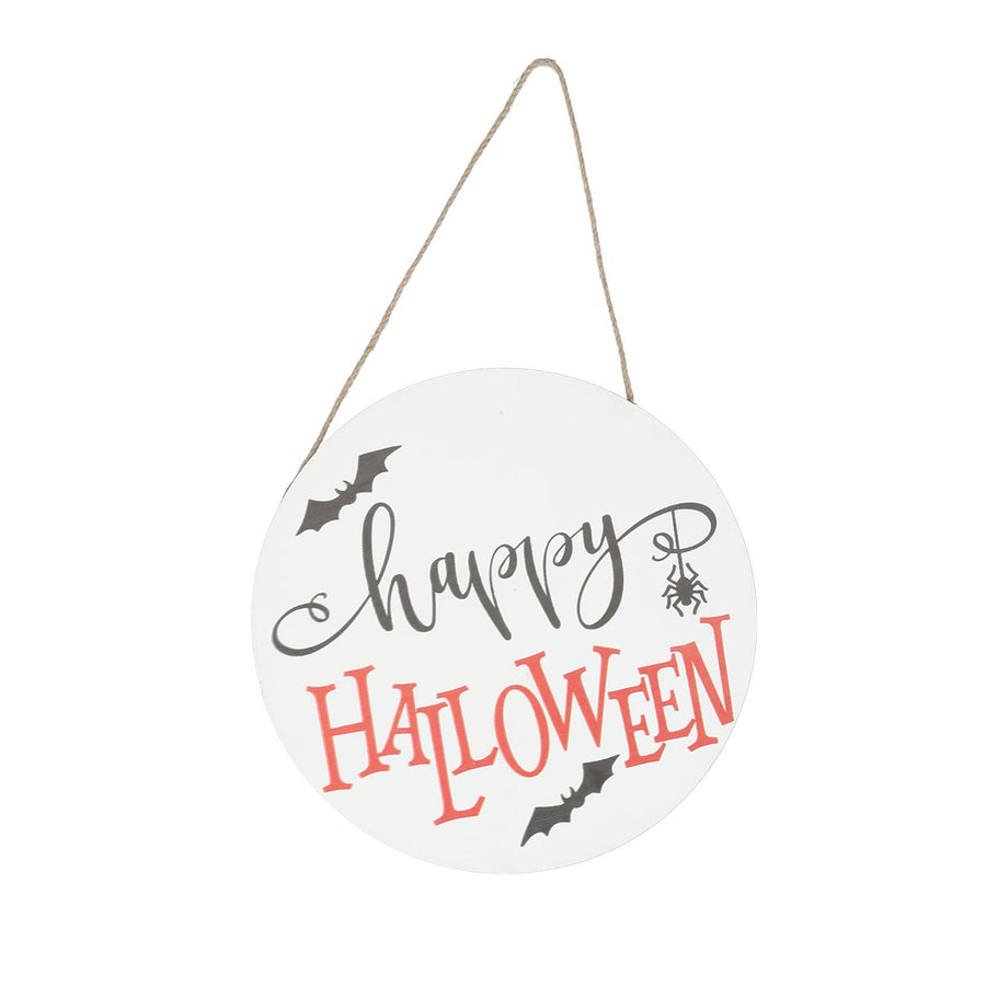 Spider Bat Design Wooden Welcome Sign Hanging Front Door Sign Board for Home FestivalWithout Bowknot