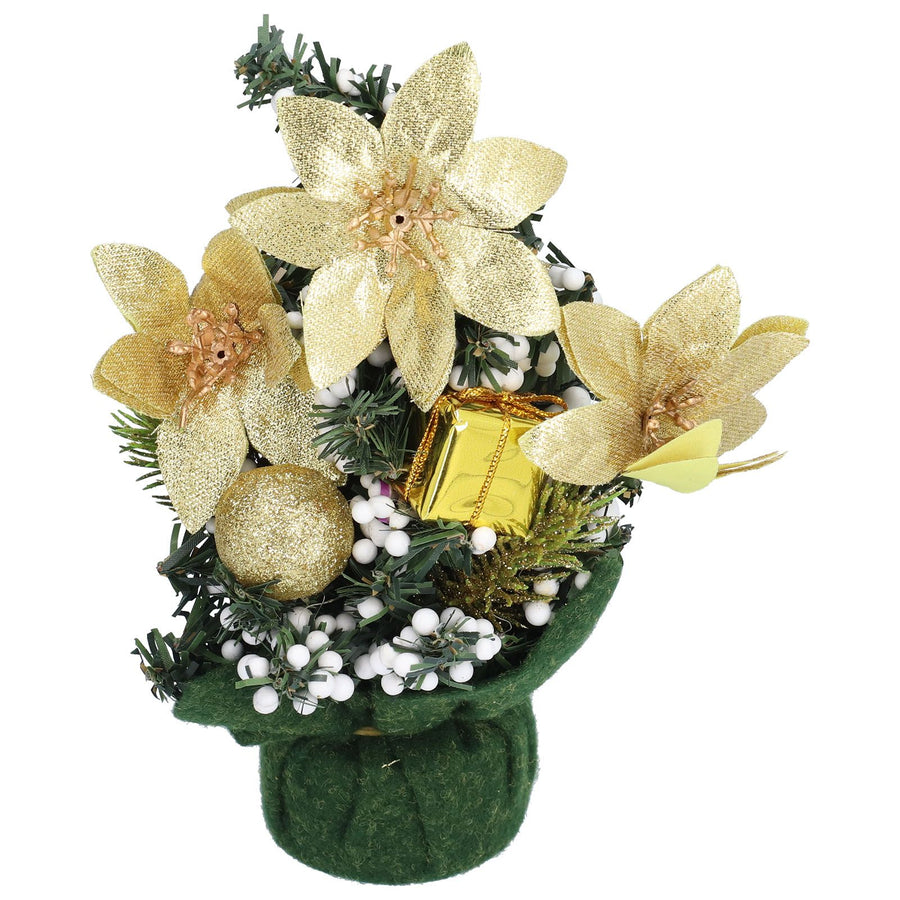 Artificial Christmas Tree Mini Exquisite Cute Bright Colors Desktop Innovative Christmas Tree OrnamentsGold