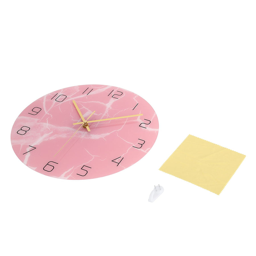 Innovative Pink Wall Clock Acrylic UV Printing Clock for Living Room Home Bedroom