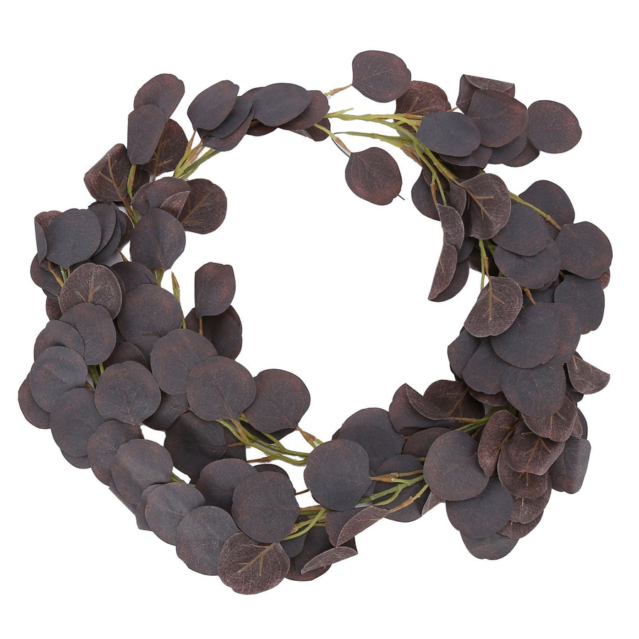 Fake Leaves Fabric Simulated Exquisite Greenery Eucalyptus Garland for Home WeddingPurple
