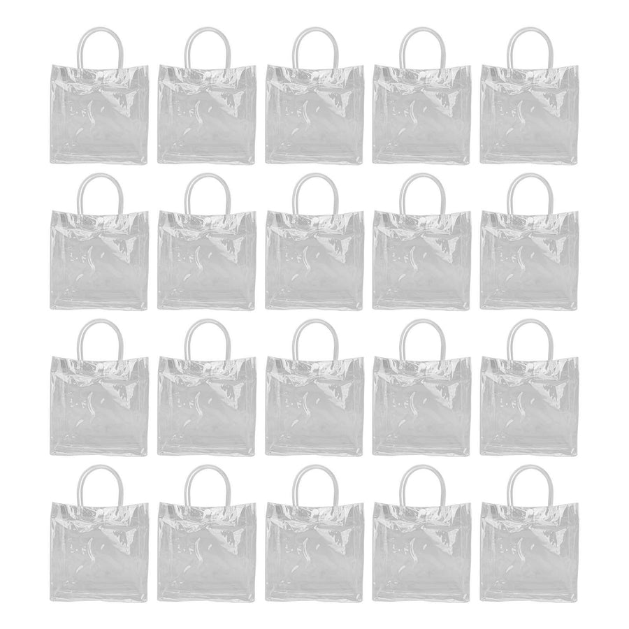 20pcs Transparent Gift Bags Large Capacity Simple Multifunctional 20cmx20cmx8cm PVC Goodie Wrap Bags for Flower Candy