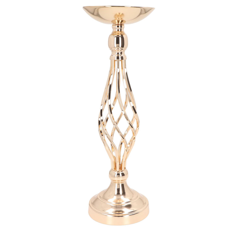 Table Candlestick Ornament Iron Twisted Curb Candle Holder Decorative Ornament Wedding Candlestick Decoration Gold S