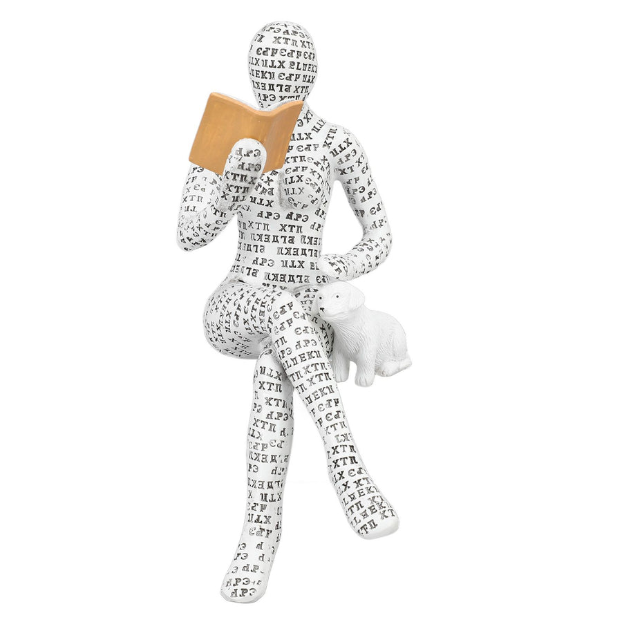 Women Thinker Statue Unique Resin Pulp Reading Women Figurine Decor for Home Office Library W310 11