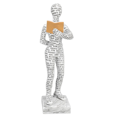 Women Thinker Statue Unique Resin Pulp Reading Women Figurine Decor for Home Office Library W310 12
