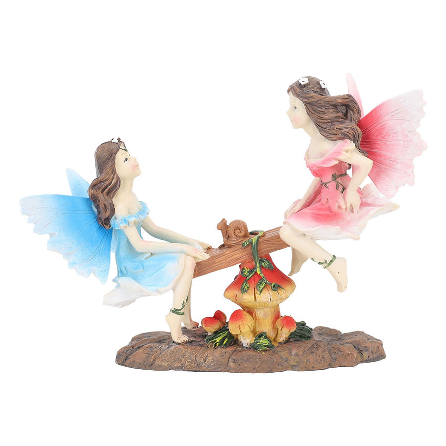 Fairy Statue Ornament Seesaw Figure Resin Realistic Figurine Decoration for Garden Home Living Room Office