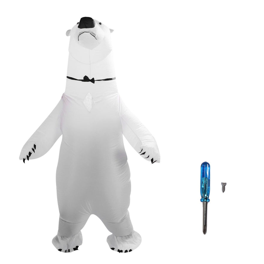 Inflatable Polar Bear Costume Reinforced Stitching Lightweight Reusable Waterproof Blow Up Animal Costumes for Halloween Cosplay