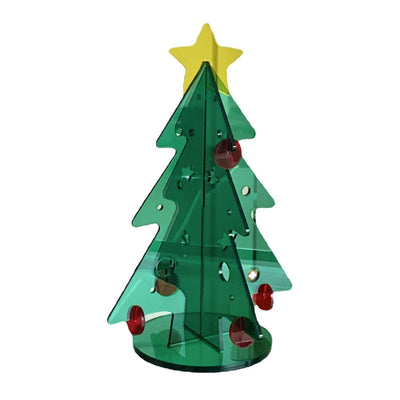 Acrylic Christmas Tree DIY Kit Mini Simple Installation Desktop Christmas Tree for Gift Decoration S 80x110mm
