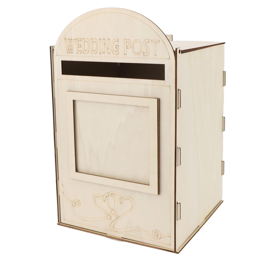 DIY Wooden Wedding Mailbox Post Box with Lock Key for Reception Wedding Anniversary Party Decoration JM01617