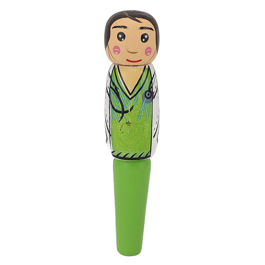 Puppet Pen Wooden Unique Ballpoint Cartoon Doctor Shape Ink Pen for Silly Gifts Stand Up Pen Decoration