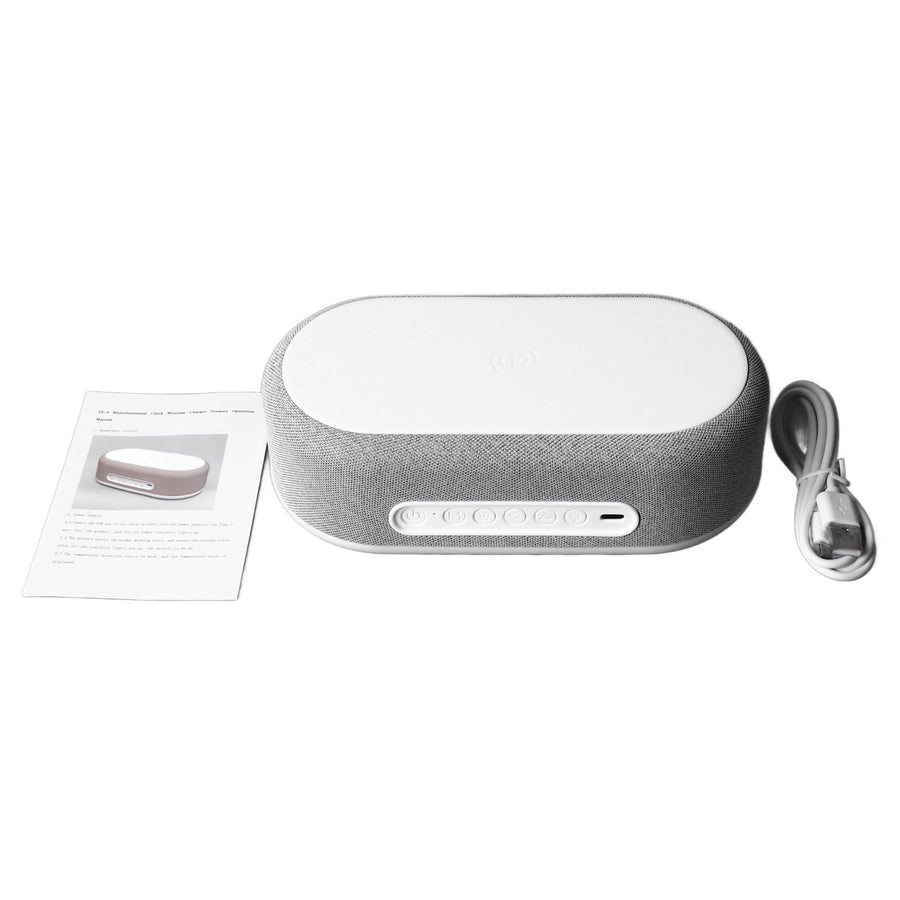 3 in 1 Alarm Clock with Wireless Charging and Night Light Portable Multifunction Desktop Clock Wireless Charger for Bedroom Study
