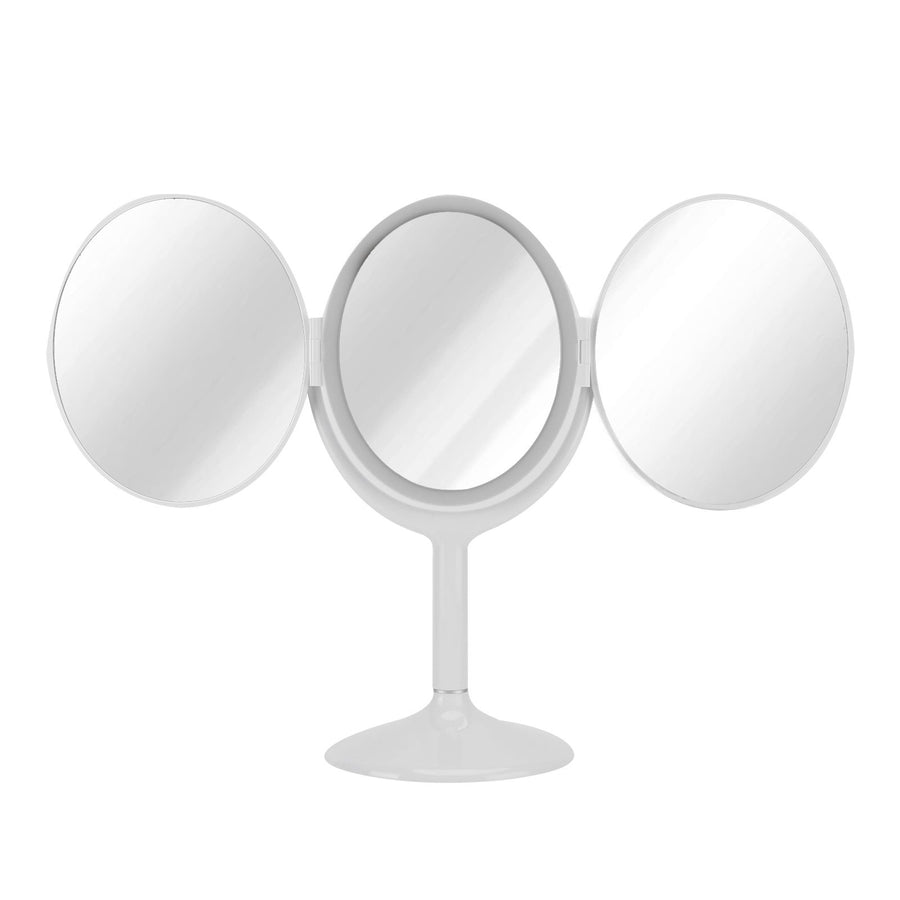 LED Makeup Mirror Folding Rotatable Mirror Touch Cosmetic Mirror for Bedroom Dressing RoomWhite