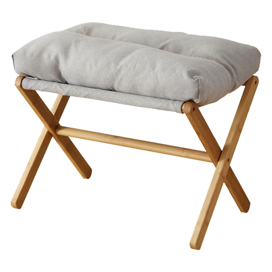 Foot Stool Foldable X Leg Modern Multifunctional Foot Rest with Soft Cushion for Living Room Bedroom Office Gray