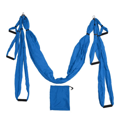 Aerial Yoga Swing Set Polyester Cotton Adjustable Improve Flexibility Yoga Hammock for Physical Exercise Dark Blue