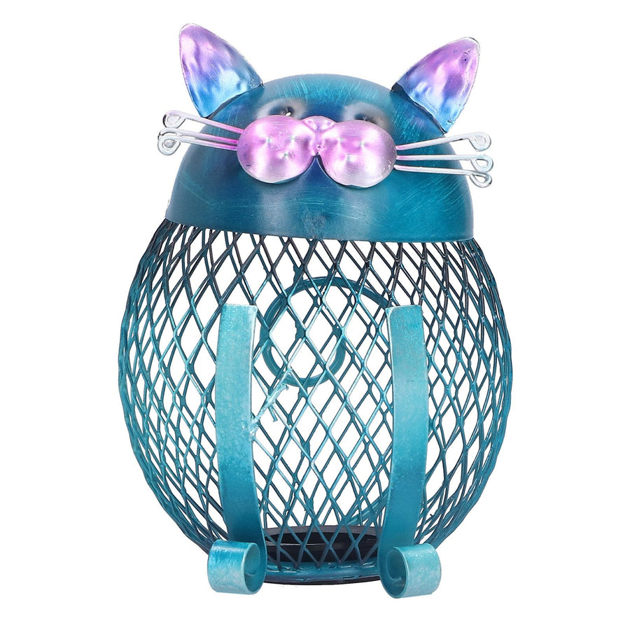 Coin Box Cat Animal Decoration Wrought Iron Handmade Money Saving Box Birthday Gift