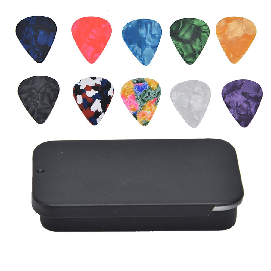 10Pcs Guitar Picks Boost Bass Portable Colorful Retro Cosmic Star Sky Pattern Guitar Pick for Bass Banjo Ukulele0.96mm Black Box