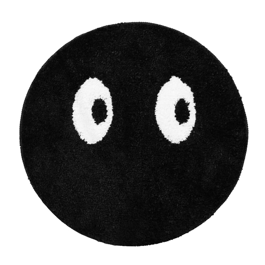 Round Rug Cute Black Face Rug Soft Flocking Carpet Skid Resistant Rug for Bedroom Bathroom Living Room 80x80cm / 31.5x31.5in