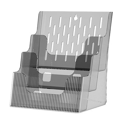 Multifunctional Book Organizer Desk File Organizer Multiple Layers File Folder Holder for Office Study Dormitory Transparent Grey
