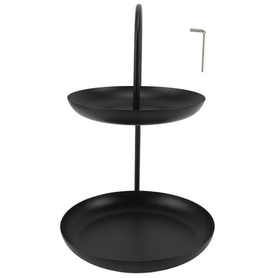 Dessert Rack Fruit Stand Round 2 Tier Iron Display Holder for Party Wedding Birthday Home Black